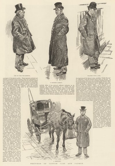 Schetsen van Londense taxi